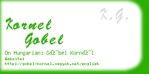 kornel gobel business card